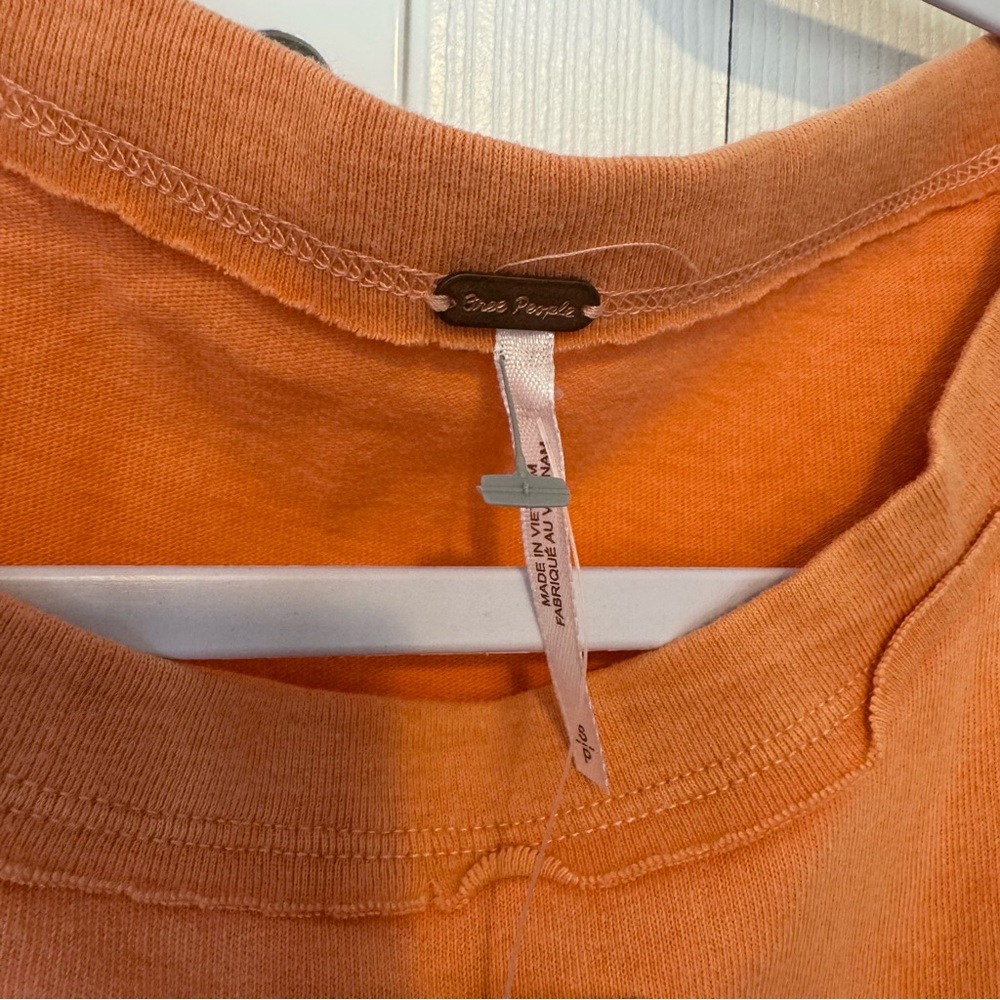 NWT FREE PEOPLE Sz S CARISSA TEE DRESS MAXI TEE SHIRT DRESS IN 🍑 PEACH - Picture 2 of 11